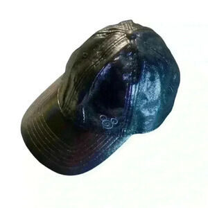 Disney Parks Womens Baseball Hat Silver Sparkly Embroidered Mickey Adjustable